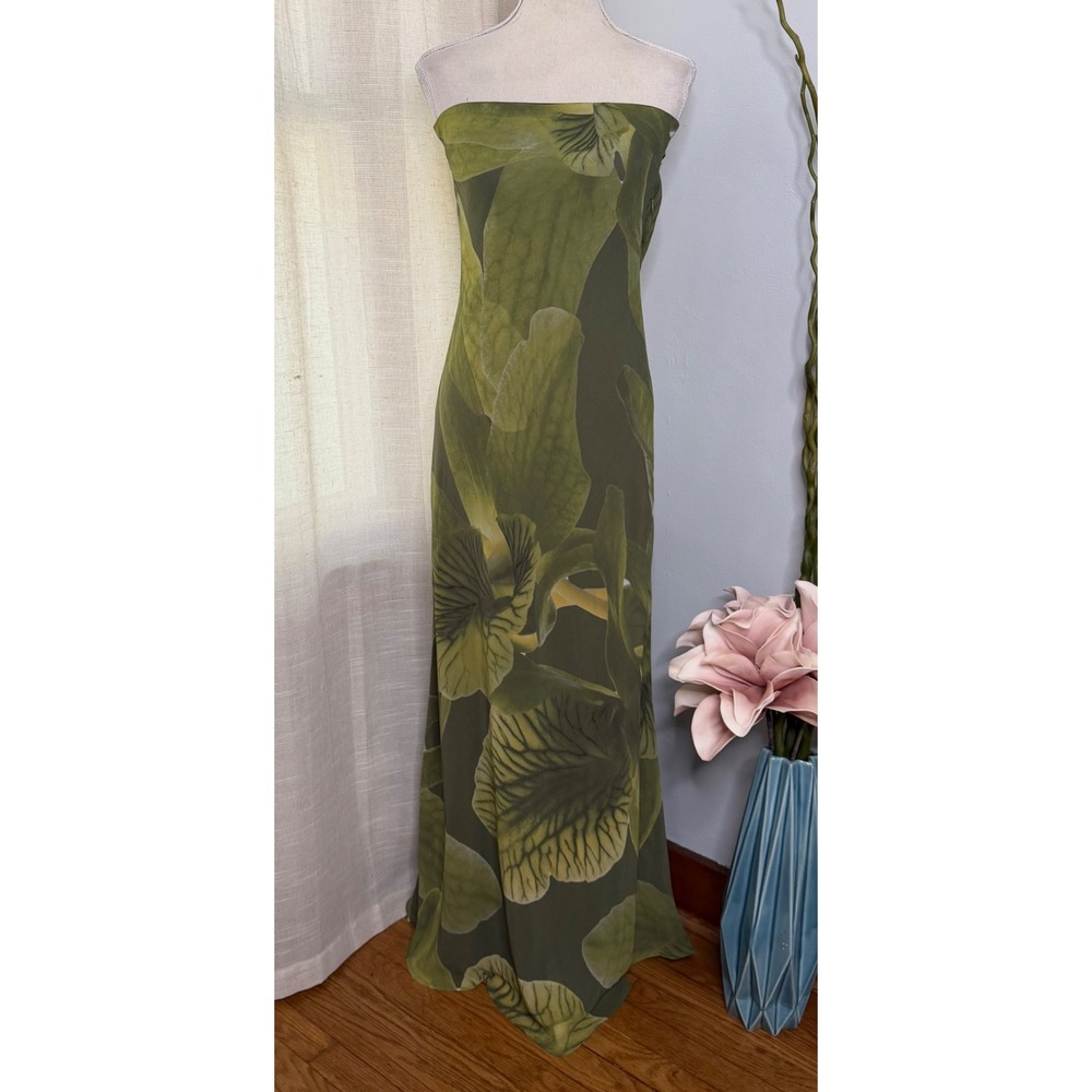 NWT Peppermayo Nettle Maxi Dress Tropic Floral Open Back Green Womens Size 4
